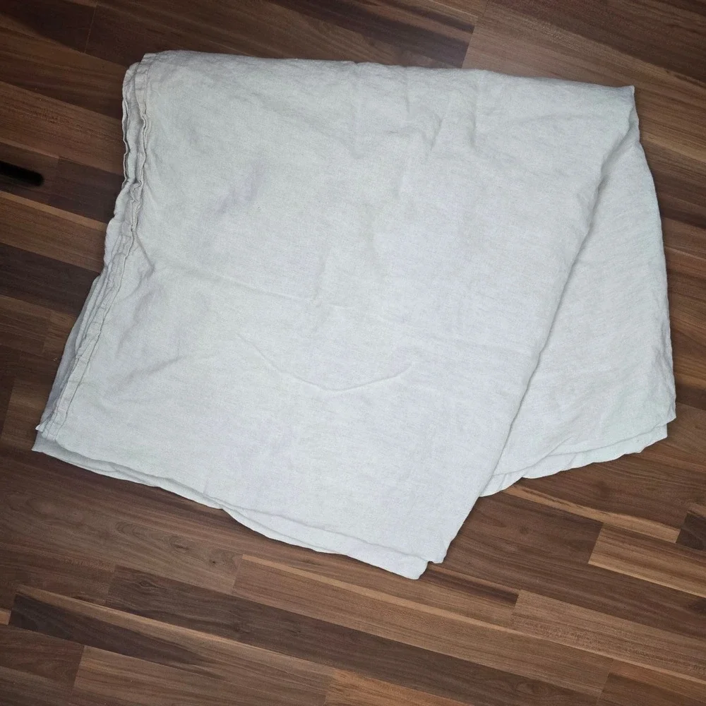 Hotel Collection 100% Linen Full/Queen Duvet Cover Cream Oatmeal Natural Neutral